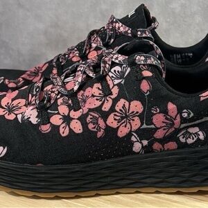 NOBULL Black and Pink Floral Women's Sneakers